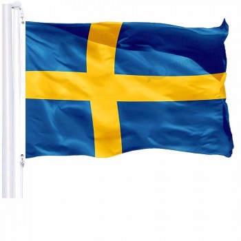 Vente en gros Suède Drapeau national suédois 3x5 pieds et drapeaux décoratifs bannières
