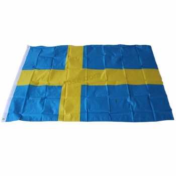 Polyester le plus populaire promotionnel de haute qualité Design National Suède Drapeau