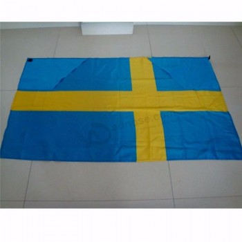 Nuevo diseño de los fanáticos del fútbol Suecia bandera con capa bandera nacional del cabo con bajo precio