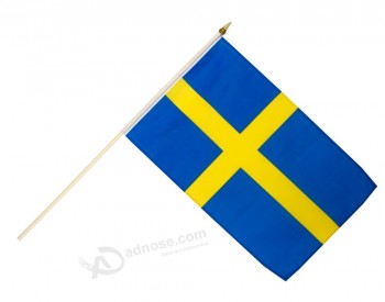Wholesale World Cup 14*21cm Waving Sweden Hand Held Flag