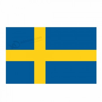 Sweden Flag Produced by Professional Wonderful Flag Factory Best Fabric Material and Print Technology Polyester Flags