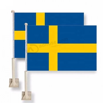 2019ポリエステル屋外耐久性のあるスウェーデンの国民の車の窓の旗