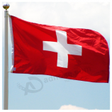 2 개의 밧줄 고리를 가진 튼튼한 폴리 에스테 국가 스위스 깃발