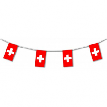 coupe du monde personnalisée Suisse Bunting Flag Drapeau suisse à cordes