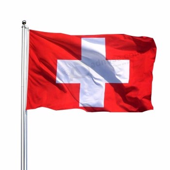 лучшее качество 3 * 5FT швейцарский баннер полиэстер швейцария флаг