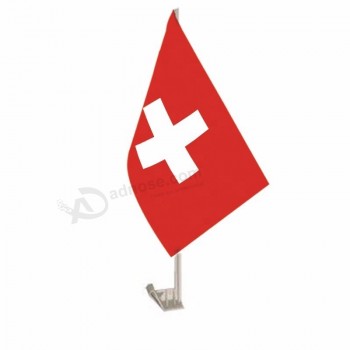 Copa del mundo suiza bandera nacional de la ventana del coche