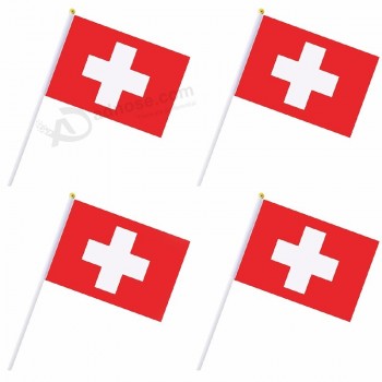 устойчивый яркий цвет швейцарский швейцарский ручной флаг