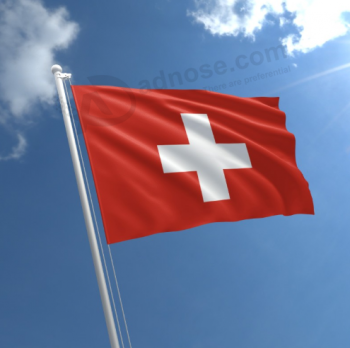 100 % polyester imprimé drapeau suisse personnalisé