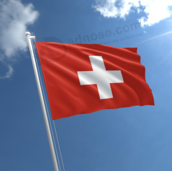 100％ポリエステルプリントスイス国旗カスタム