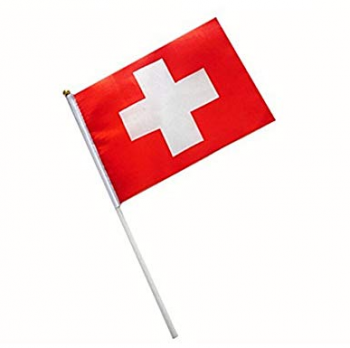 China Lieferant rot weiße Schweizer Hand Flagge