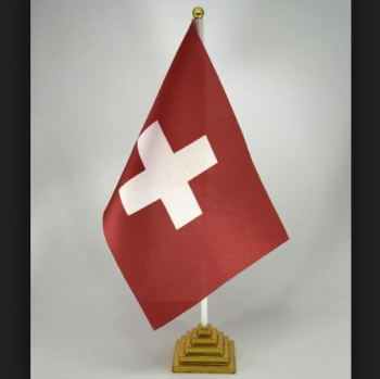 Usine d’approvisionnement bureau décoratif drapeau de table de la nation suisse