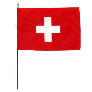 14 * 21cmスイスの手持ち旗、ワールドカップのスイスの手を振る旗