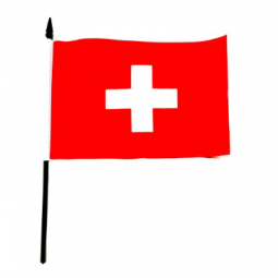 china leverancier custom zwitserland hand held vlag