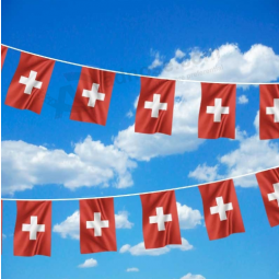 Promotional Swiss Country Bunting Flag Switzerland String Flag