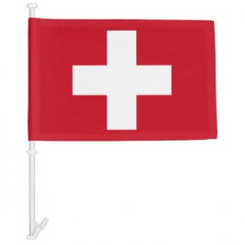 극을 가진 뜨거운 판매 폴리 에스테 스위스 차 깃발