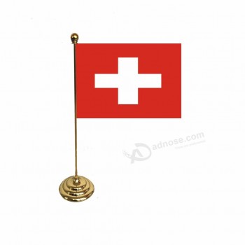 Schweiz Schreibtisch Flagge mit Zinklegierung Fahnenmast