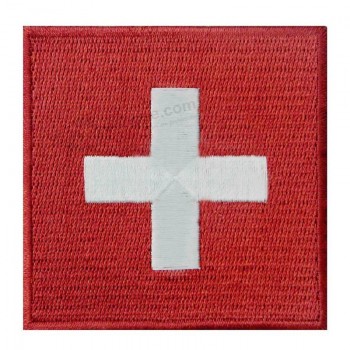 Switzerland Flag Embroidered CH Patch Swiss Iron On Sew On National Emblem