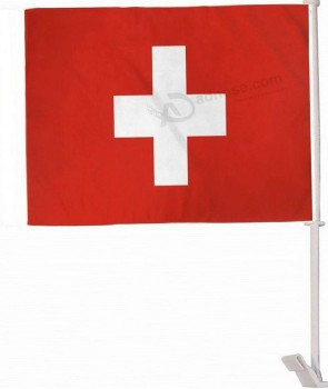 12x18 Suisse Voiture de pays fenêtre Véhicule 12x18 Drapeau | Modèle FLG