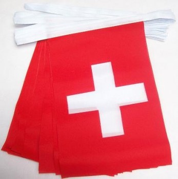 Suiza bandera de empavesado de 6 metros 20 banderas 9 '' x 6 '' - banderas de cuerda suiza 15 x 21 cm