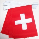 Switzerland 6 Meters Bunting Flag 20 Flags 9'' x 6'' - Swiss String Flags 15 x 21 cm