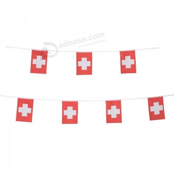 100フィートのスイスの国旗の国の世界ペナントフラグバナー文字列、グランドオープンのためのパーティーの装飾