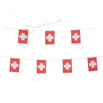 100 pieds drapeau suisse national pays monde fanion drapeaux bannière chaîne, décorations de fête pour la grande ouverture