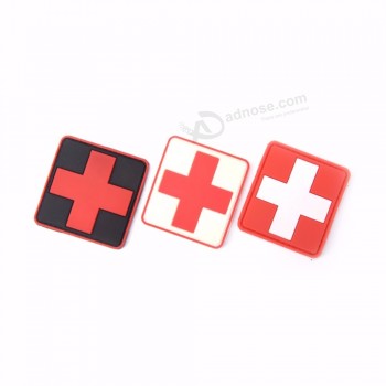 Cruz bandera de moral suiza 3D PVC goma médico paramédico ejército insignia molle parche