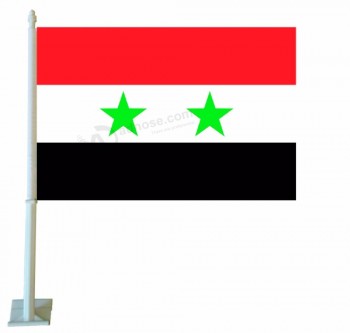 Usine de vente de fenêtre de voiture drapeau syrien avec poteau en plastique