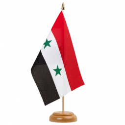 Hot selling Syria table top flag with wooden base