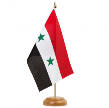 Venta caliente bandera de mesa de siria con base de madera