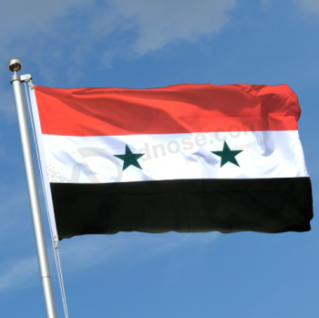 Drapeau national syrien pas cher polyester drapeau de la Syrie