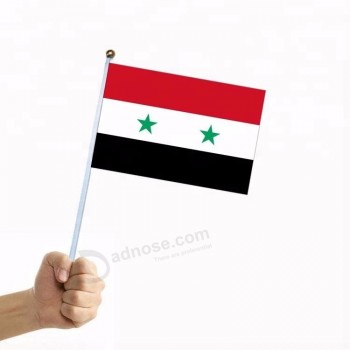 Bandeira de 14x21cm syria mão com pólo plástico