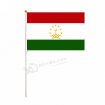 Fanny design Gros promotionnel TAJIKISTAN national logo drapeau à main