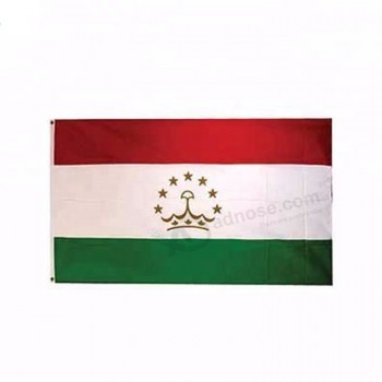 100% poliéster impressão 3x5ft país bandeira do tajiquistão