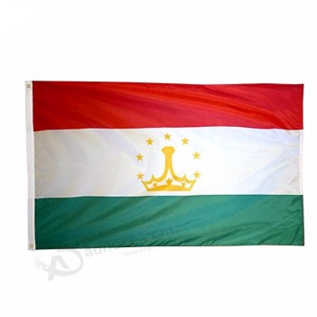 Bandera de Tayikistán de poliéster 3x5 de fábrica de alta calidad