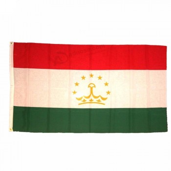 Bandera de Tayikistán de poliéster de 3 * 5 pies de mejor calidad con dos ojales