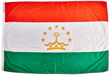 Drapeau du Tadjikistan Nylon SolarGuard NYL-Glo, 4x6 pieds 100 % Fabriqué aux États-Unis selon les spécifications de conception officielles des Nations Unies