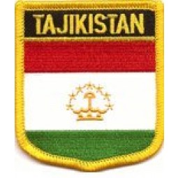 Tayikistán bandera escudo parche / hierro de viaje en insignia por backwoods barnaby