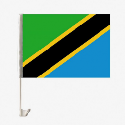 차 창을위한 폴리 에스테 소형 탄자니아 깃발