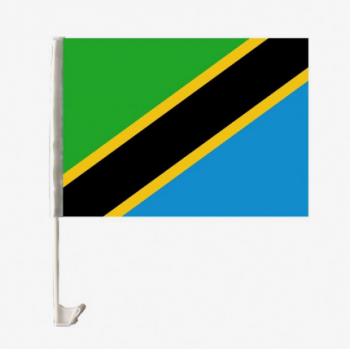 차 창을위한 폴리 에스테 소형 탄자니아 깃발