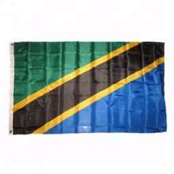 폴리 에스터 직물 탄자니아 국가 배너 탄자니아 깃발