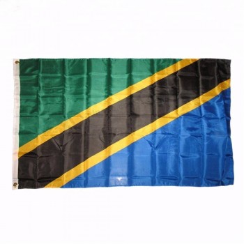 tela de poliéster tanzania bandera nacional del país bandera de tanzania
