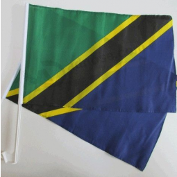 Knitted Polyester Tanzania National Country Car Flag