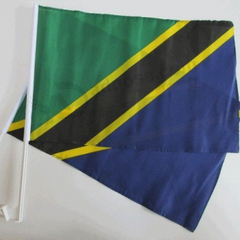 bandiera Car nazionale in poliestere tanzania lavorato a maglia