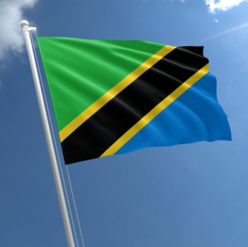 Tansania Nationalflagge Banner lebendige Farbe Tansania Flagge Polyester