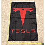 Tesla Drapeau Rouge & Noir Voitures Elon Musk Bannière Affiche Drapeaux 3x5'