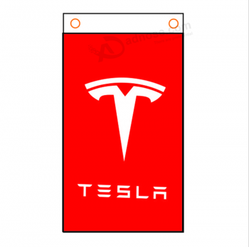 100% NUEVO HOT tesla flag 3x5ft car racing banner garaje decoración rojo de alta calidad