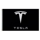 schwarze Tesla Flagge Banner 3 x 5 Autorennen, Man Höhle, extreme Garage