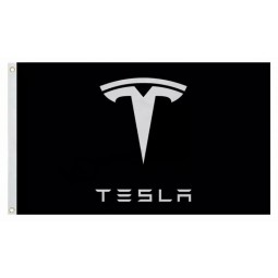 schwarze Tesla Flagge Banner 3 x 5 Autorennen, Man Höhle, extreme Garage