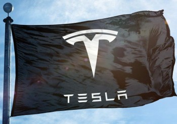 Tesla Flagge Banner 3x5 ft EV Wand Autowerkstatt schwarz